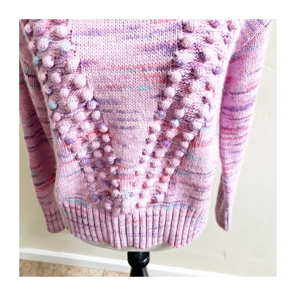 Talbots Space Dye Chunky Knit Sweater Size Small NWT Chevron Stitch Mock Neck - Picture 6 of 11